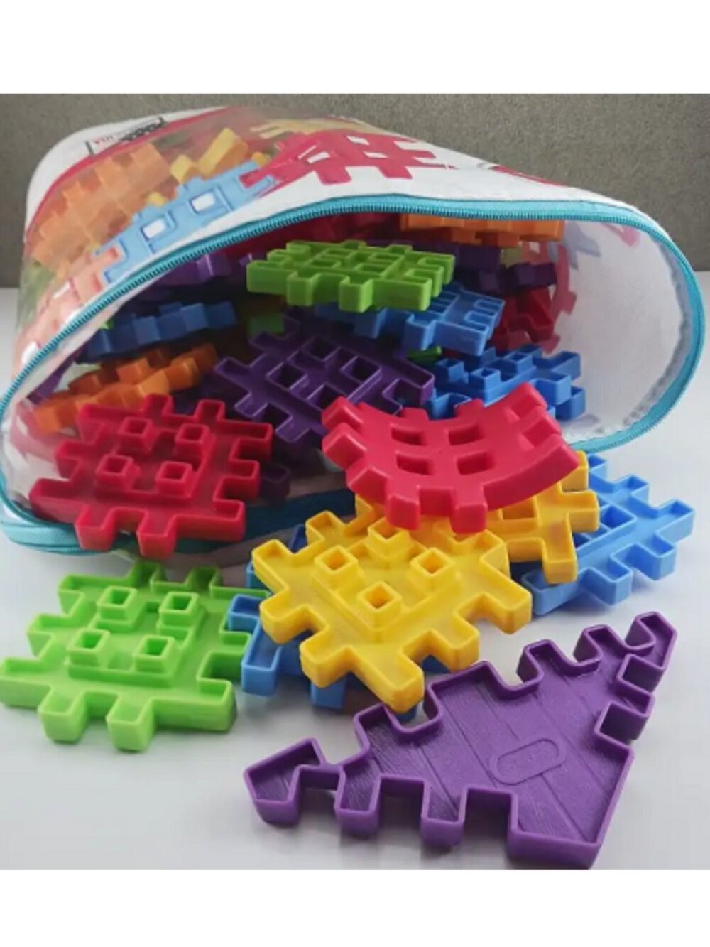 Little Tikes Waffle Blocks 60 Piece 3.5x3.5in Building Set & bag